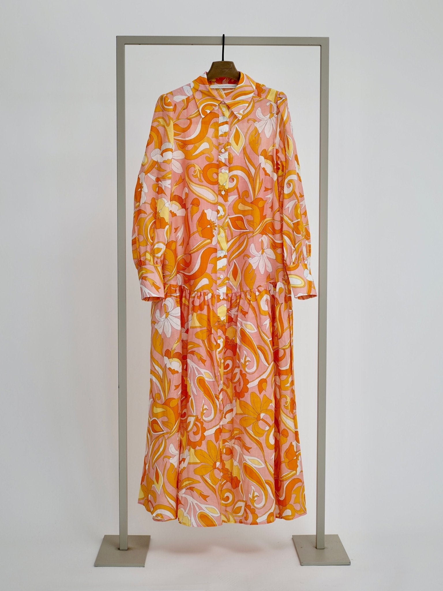 chinese dress ladies No.19 Boatneck Midi Linen Dress in Viola Melange