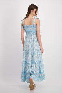 Shop Floral Maxi Sun Dress | Tropical Island Lagoon Print - Monari