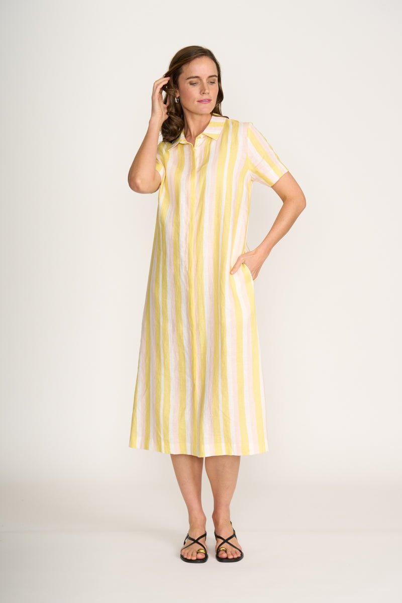 FOIL Advanced Interaction Stripe Linen Dress, FO8296, Women's | Stella Rose STELLA ROSE FASHIONS FOIL Advanced Interaction Stripe Linen Dress, FO8296, Women's | Stella Rose STELLA ROSE FASHIONS