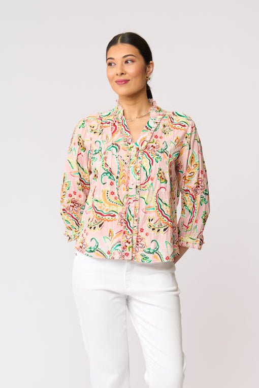 Shop Foil Crushing It 3/4 Sleeve Cotton Shirt - FOIL