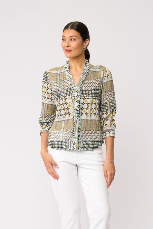 Shop Foil Crushing It 3/4 Sleeve Cotton Shirt - FOIL
