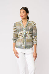 Foil Crushing It 3/4 Sleeve Cotton Shirt