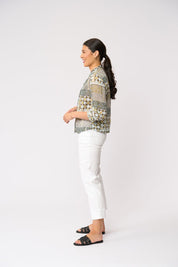 Shop Foil Crushing It 3/4 Sleeve Cotton Shirt - FOIL