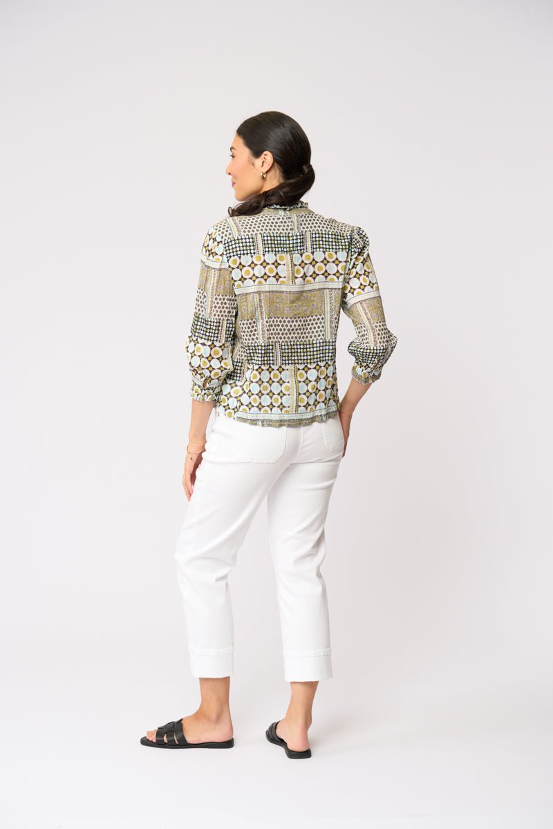 Shop Foil Crushing It 3/4 Sleeve Cotton Shirt - FOIL