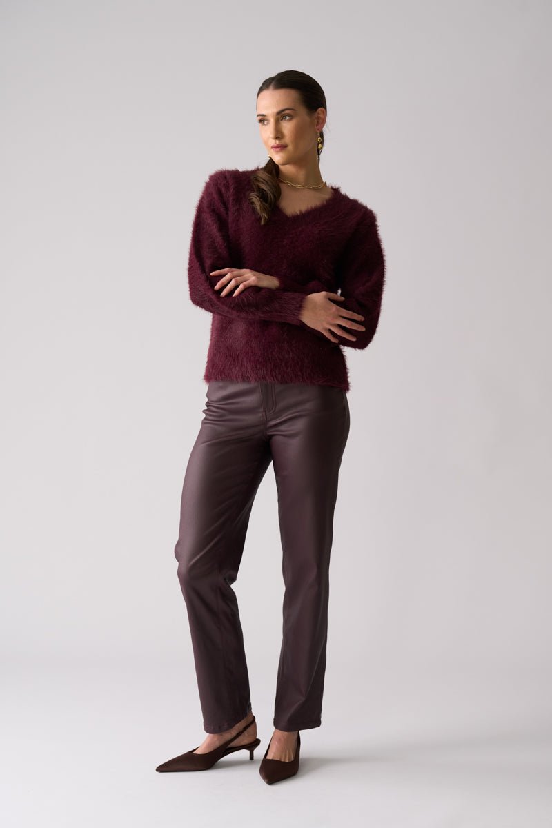 Shop Foil Fluffin' Cute V Sweater - FOIL