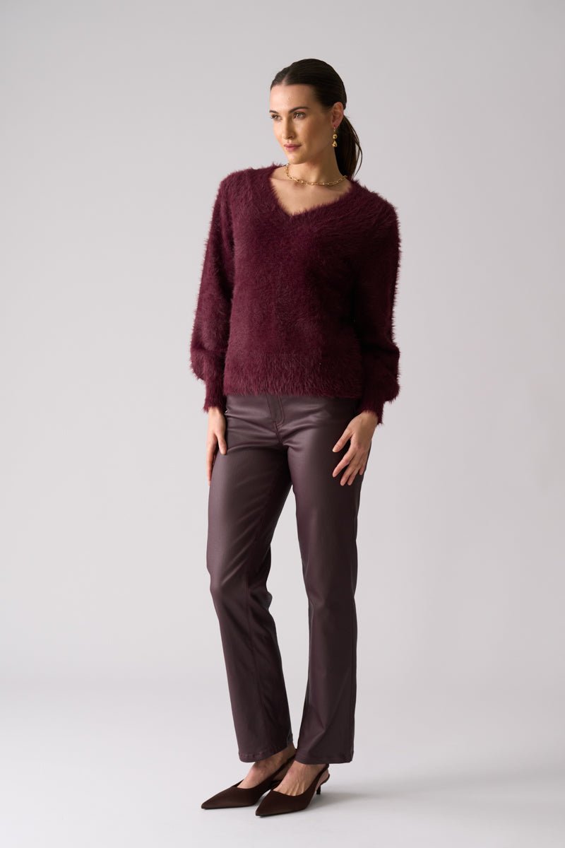 Shop Foil Fluffin' Cute V Sweater - FOIL