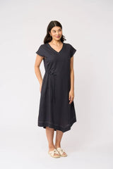 Foil Point Of View Dress Dark Gunsmoke