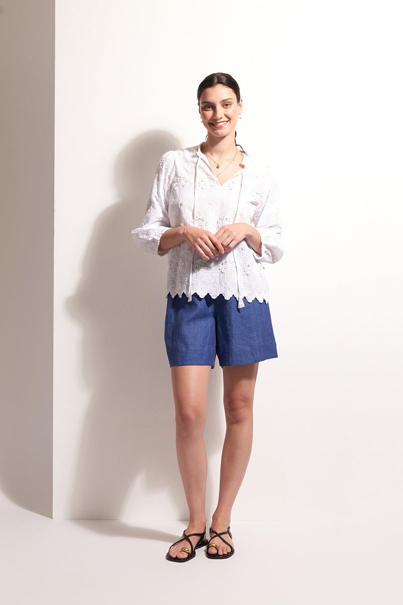 Shop FOIL Pull Together Linen Shorts - FOIL