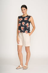 Foil Pull Together Linen Shorts