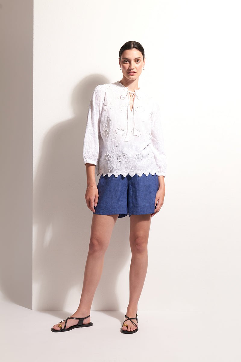 Shop FOIL Pull Together Linen Shorts - FOIL