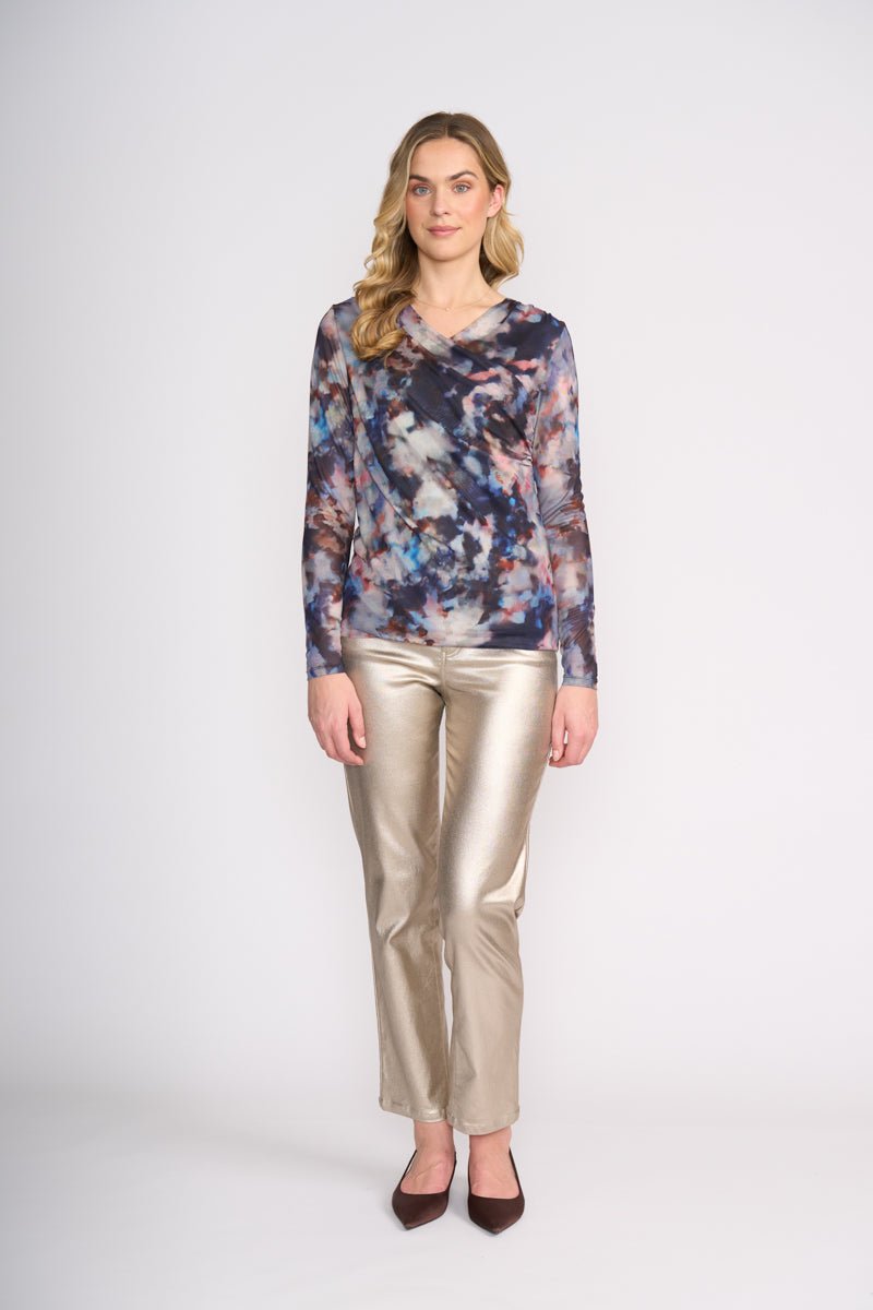 Shop Foil Sheer Fun Wrap Top - FOIL