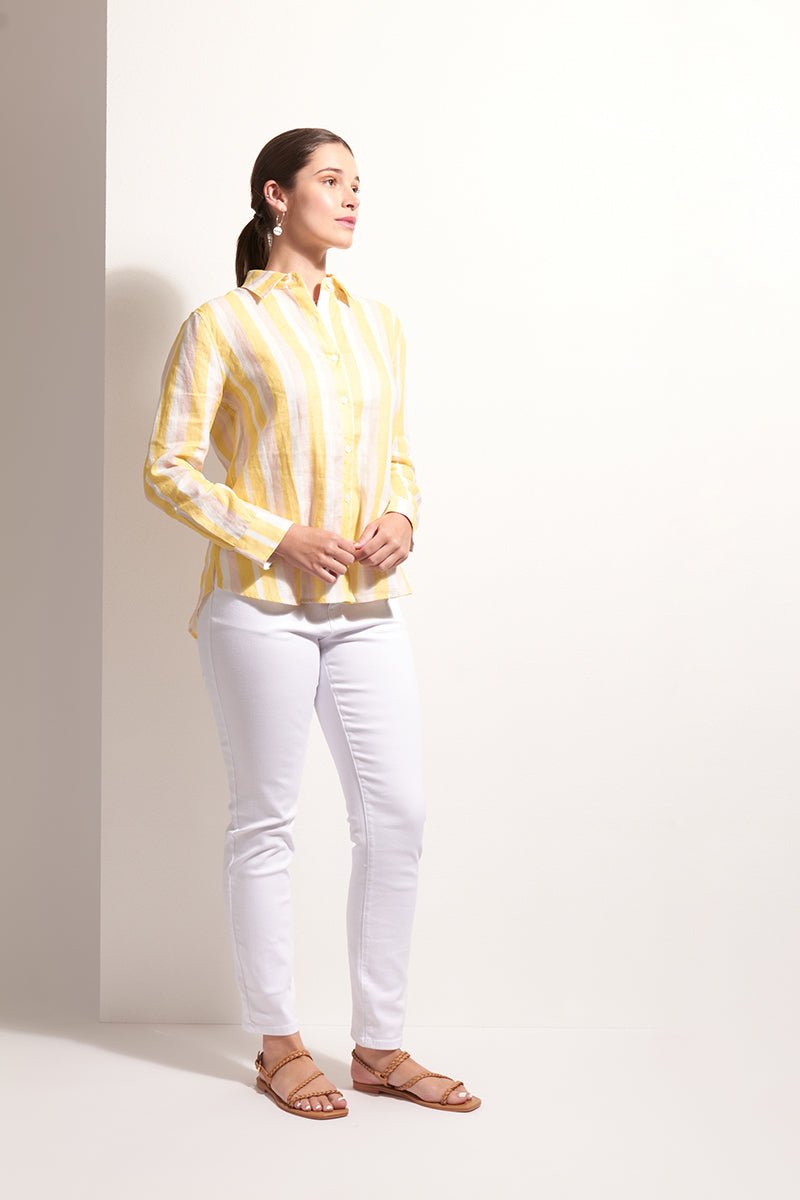 Shop FOIL Shirt Happens Linen Stripe Shirt - FOIL