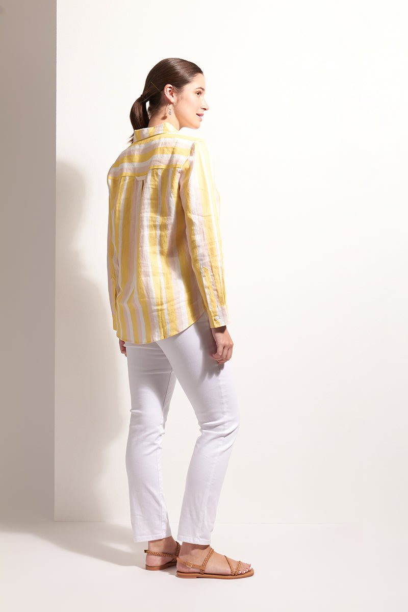 Shop FOIL Shirt Happens Linen Stripe Shirt - FOIL
