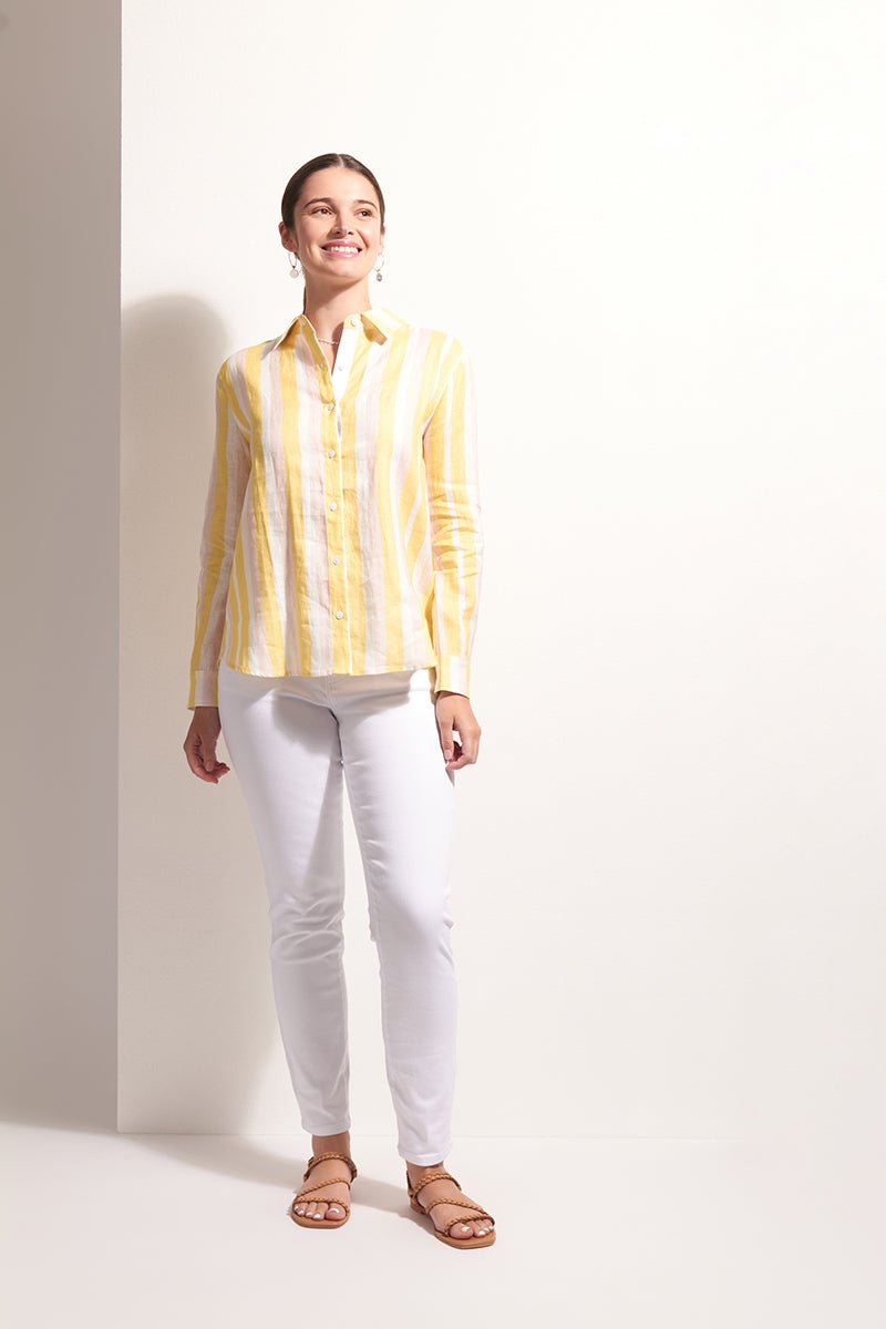 Shop FOIL Shirt Happens Linen Stripe Shirt - FOIL