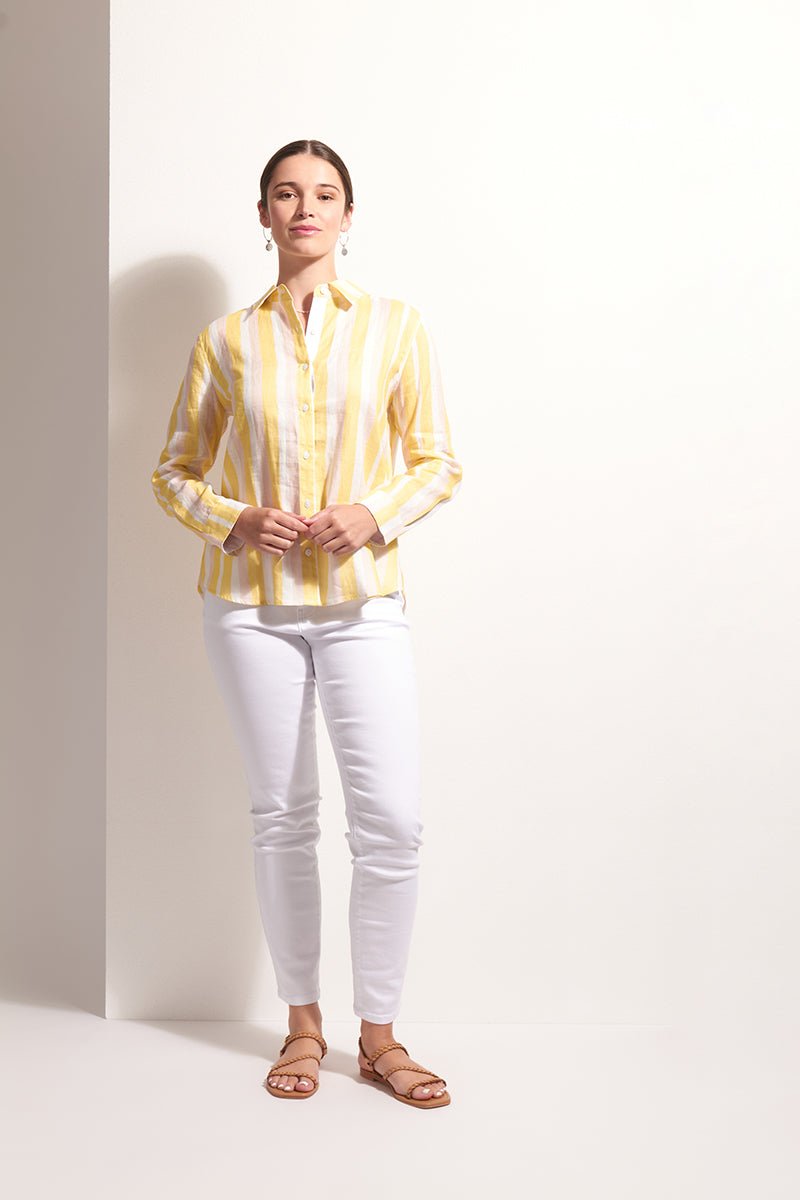 Shop FOIL Shirt Happens Linen Stripe Shirt - FOIL