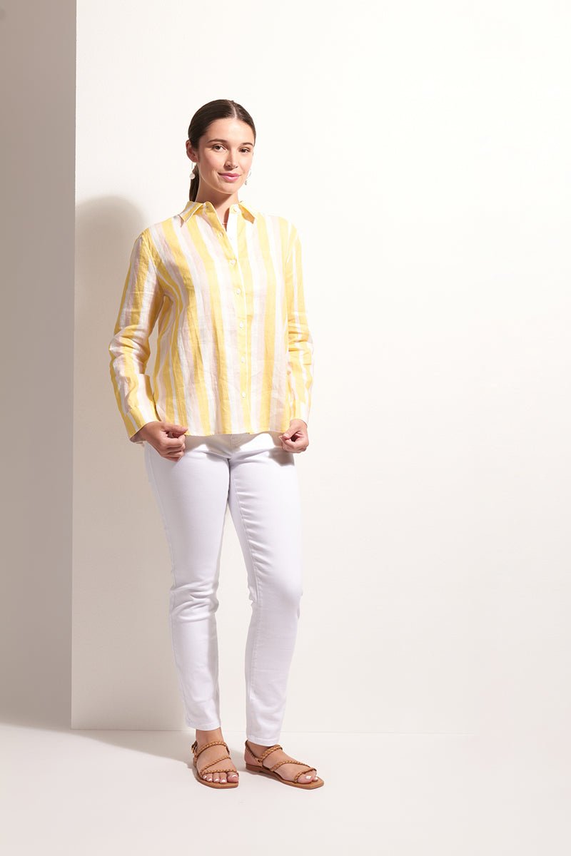Shop FOIL Shirt Happens Linen Stripe Shirt - FOIL