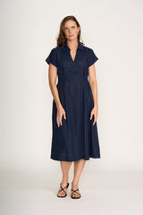 Foil Wrap Dreams Linen Dress