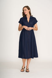 Shop Foil Wrap Dreams Linen Dress - FOIL