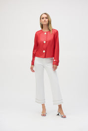 Shop Foiled Faux Suede Boxy Jacket - JOSEPH RIBKOFF