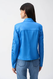 Shop Foiled Faux - Suede Moto Jacket - JOSEPH RIBKOFF