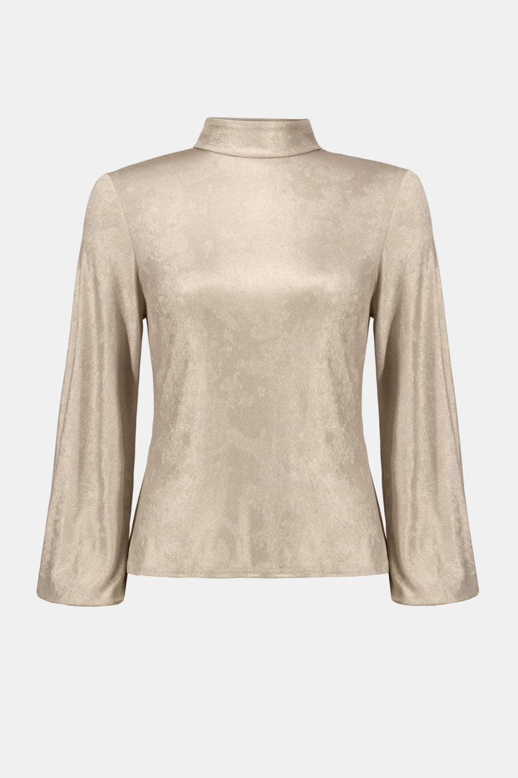 Shop Foiled Knit Mock Neck Fitted Top - Joseph Ribkoff