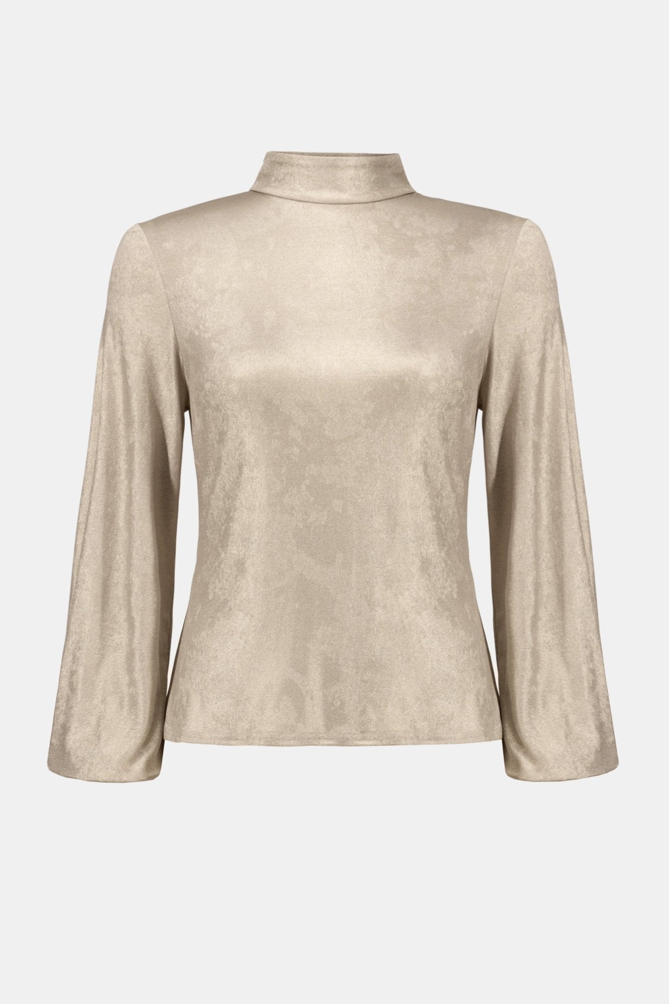 Shop Foiled Knit Mock Neck Fitted Top - Joseph Ribkoff