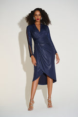 Joseph Ribkoff Foiled Knit Wrap Dress