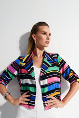Joseph Ribkoff Gauze Stripe Boxy Blazer