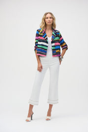 Shop Gauze Stripe Print Short Boxy Blazer - JOSEPH RIBKOFF