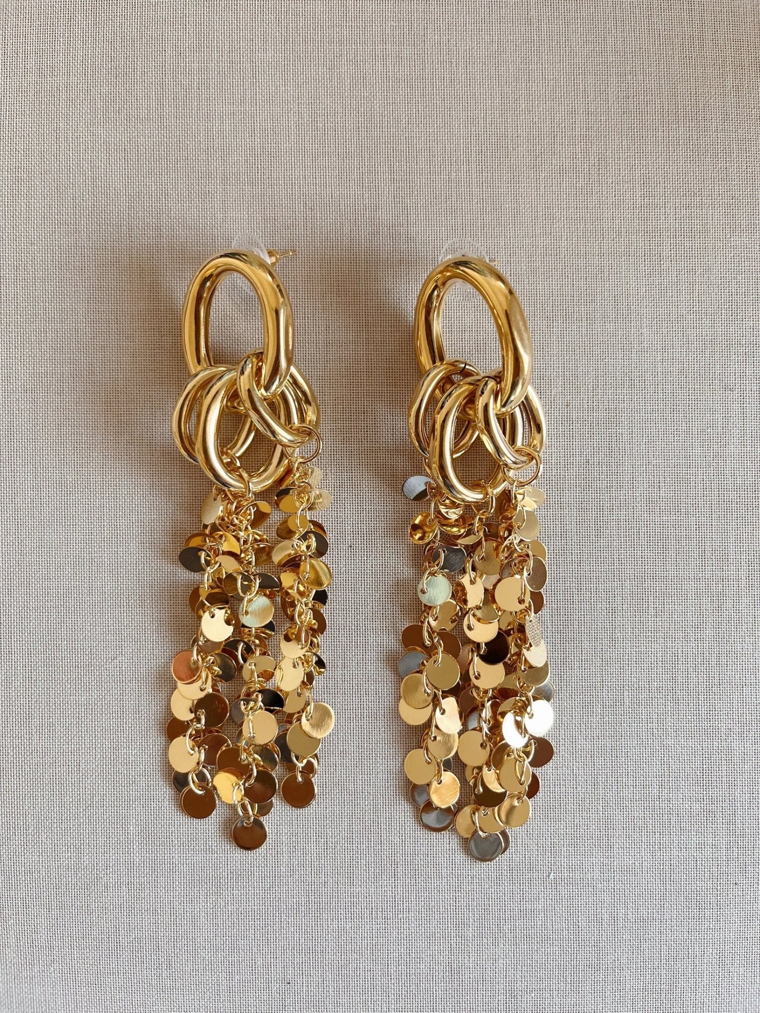 Shop Genova Waterfall Statement Gold Earrings - Kitsense