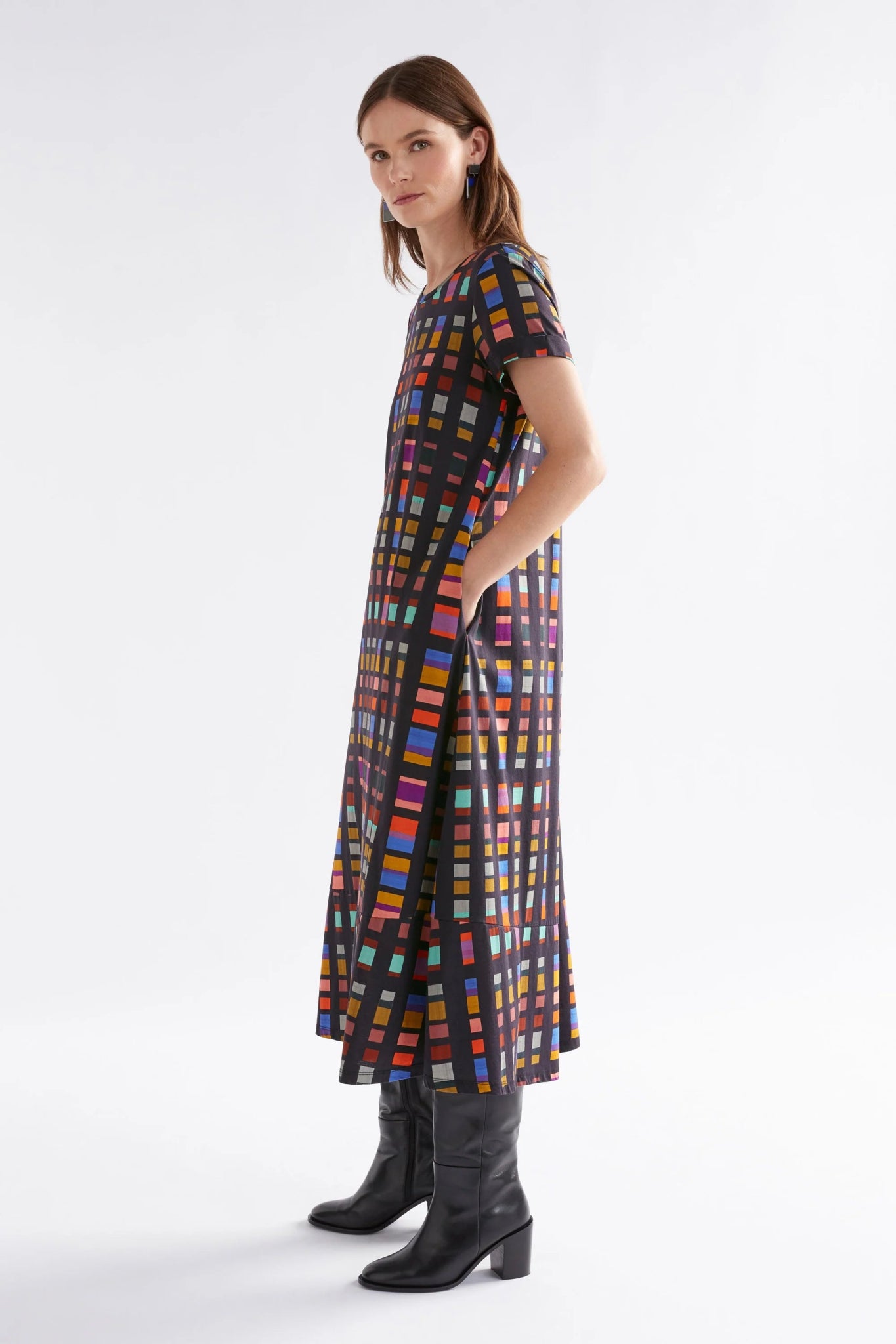 Shop Haki Organic Cotton Dress Tessela Print - Elk The Label