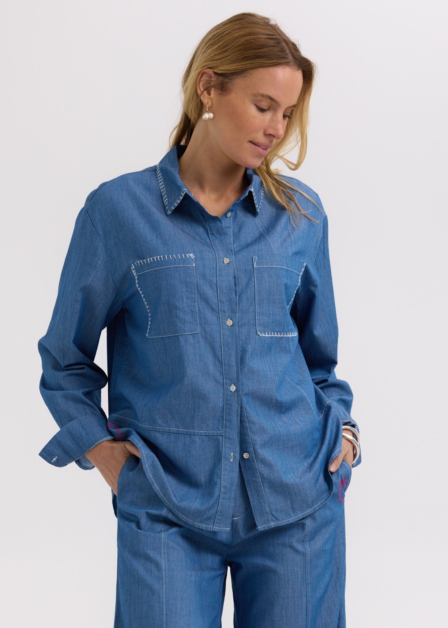 Shop Hand Work Denim Shirt - Zaket & Plover