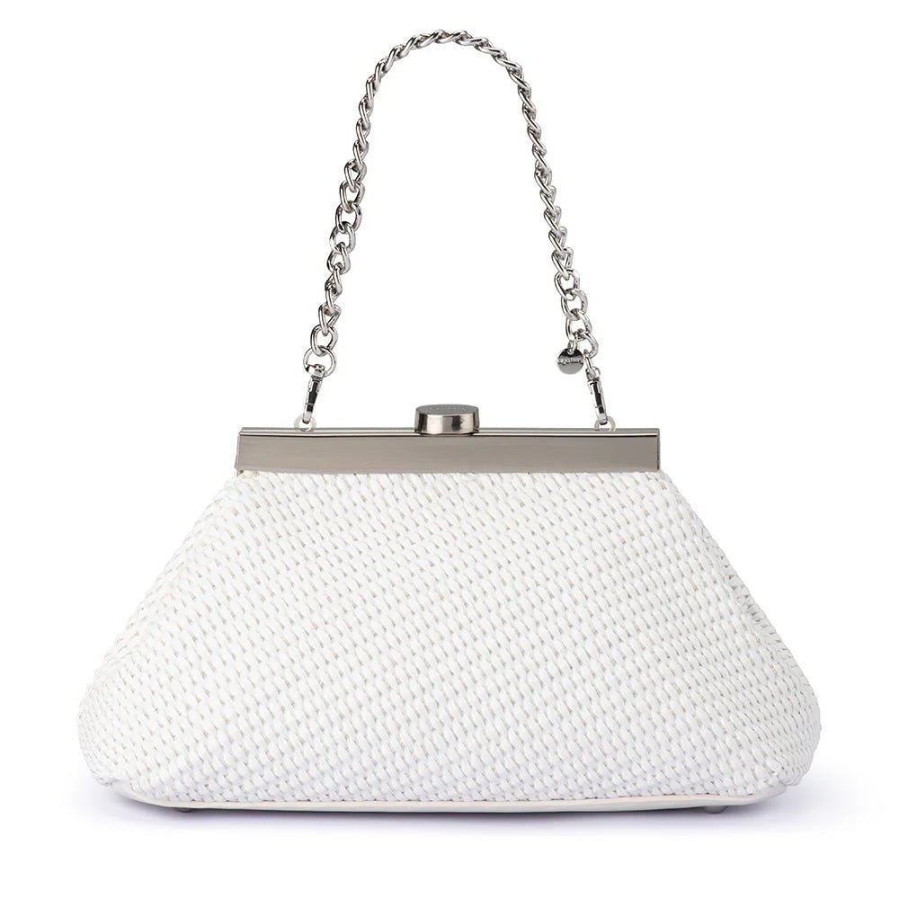 Shop Hanna Woven Straw Clutch Bag | White - Olga Berg