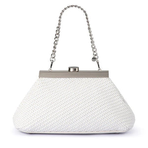 Shop Hanna Woven Straw Clutch Bag | White - Olga Berg