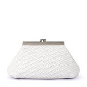 Shop Hanna Woven Straw Clutch Bag | White - Olga Berg