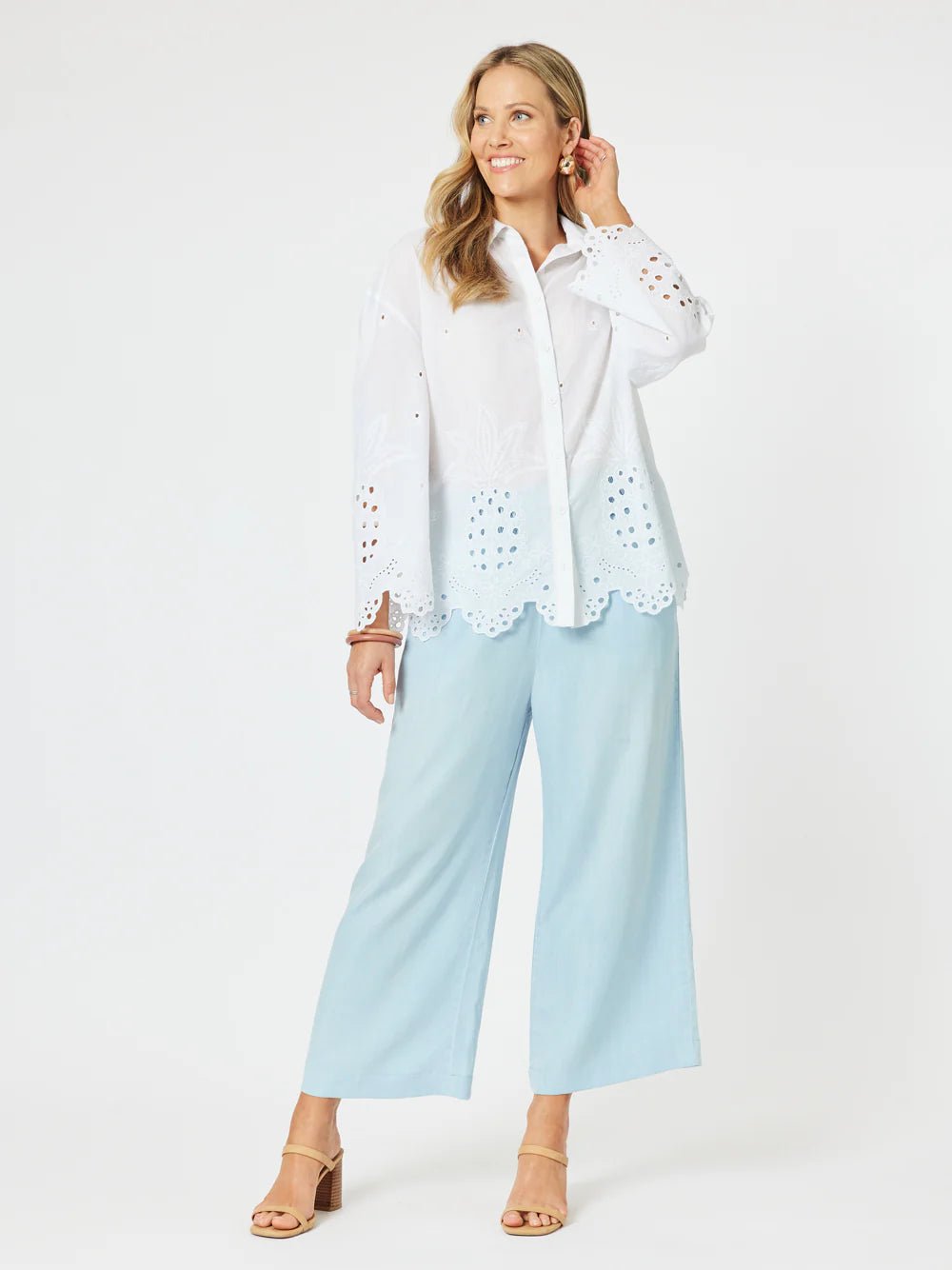 Shop Harlow Cotton Pant | Blue - Hammock & Vine