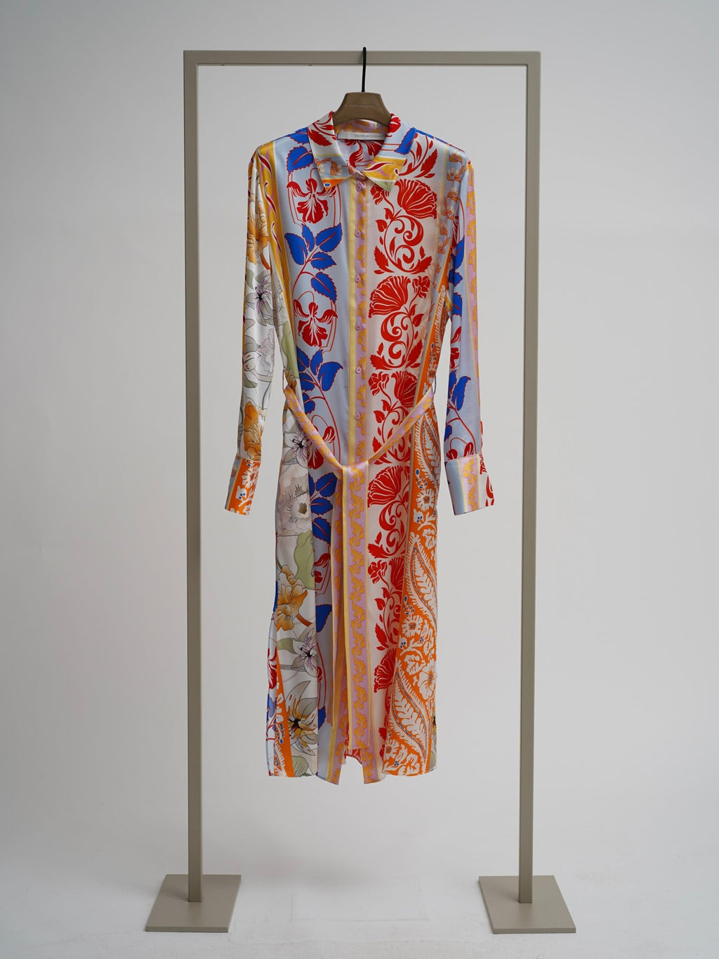 Shop Herzen's Angelegenheit Shiny Silk Kleid Dress in Tomato Multi - Herzen's Angelegenheit