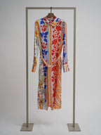 Shop Herzen's Angelegenheit Shiny Silk Kleid Dress in Tomato Multi - Herzen's Angelegenheit