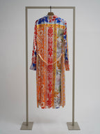 Shop Herzen's Angelegenheit Shiny Silk Kleid Dress in Tomato Multi - Herzen's Angelegenheit