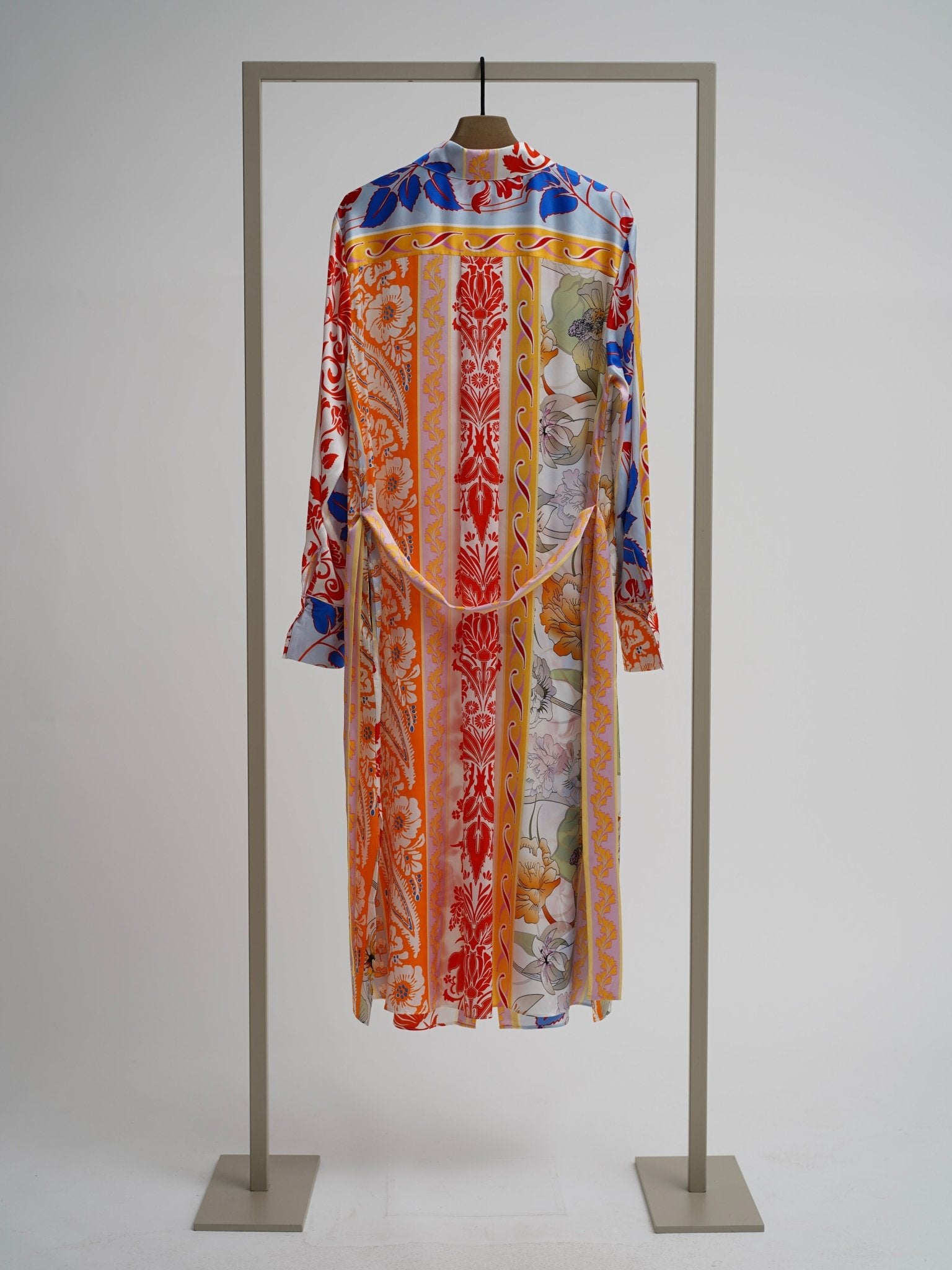 Shop Herzen's Angelegenheit Shiny Silk Kleid Dress in Tomato Multi - Herzen's Angelegenheit