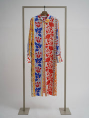 Shop Herzen's Angelegenheit Shiny Silk Kleid Dress in Tomato Multi - Herzen's Angelegenheit