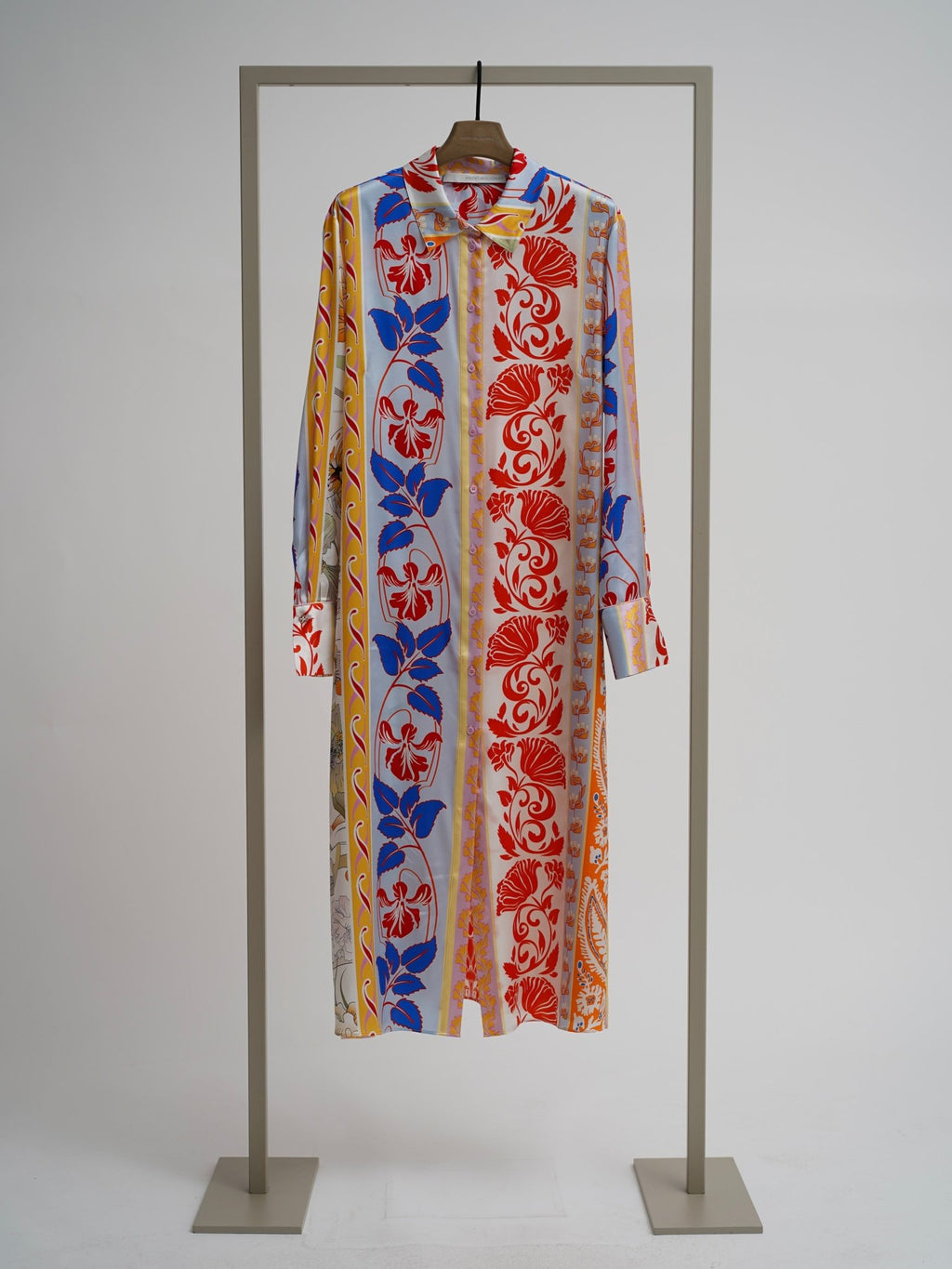 Shop Herzen's Angelegenheit Shiny Silk Kleid Dress in Tomato Multi - Herzen's Angelegenheit