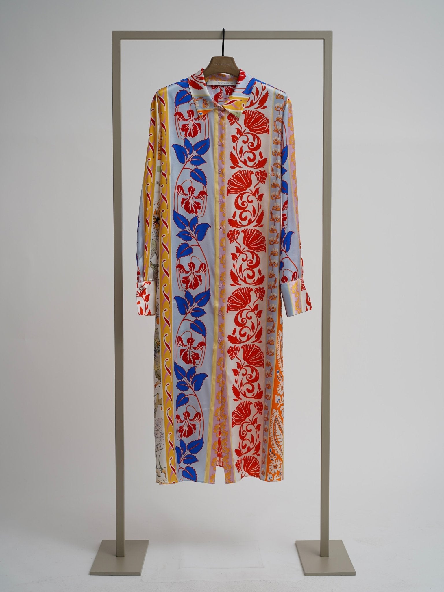 Shop Herzen's Angelegenheit Shiny Silk Kleid Dress in Tomato Multi - Herzen's Angelegenheit