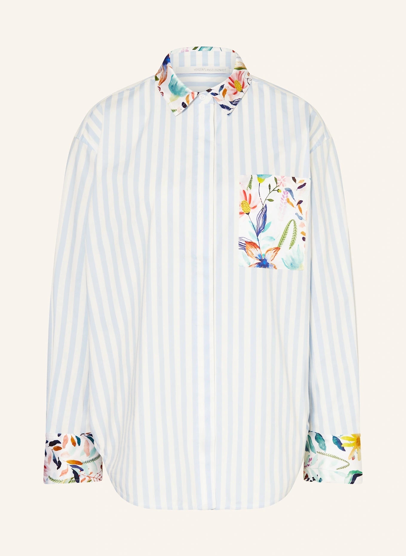 Shop Herzen's Angelegenheit Silk Cotton Collared Shirt - Herzen's Angelegenheit
