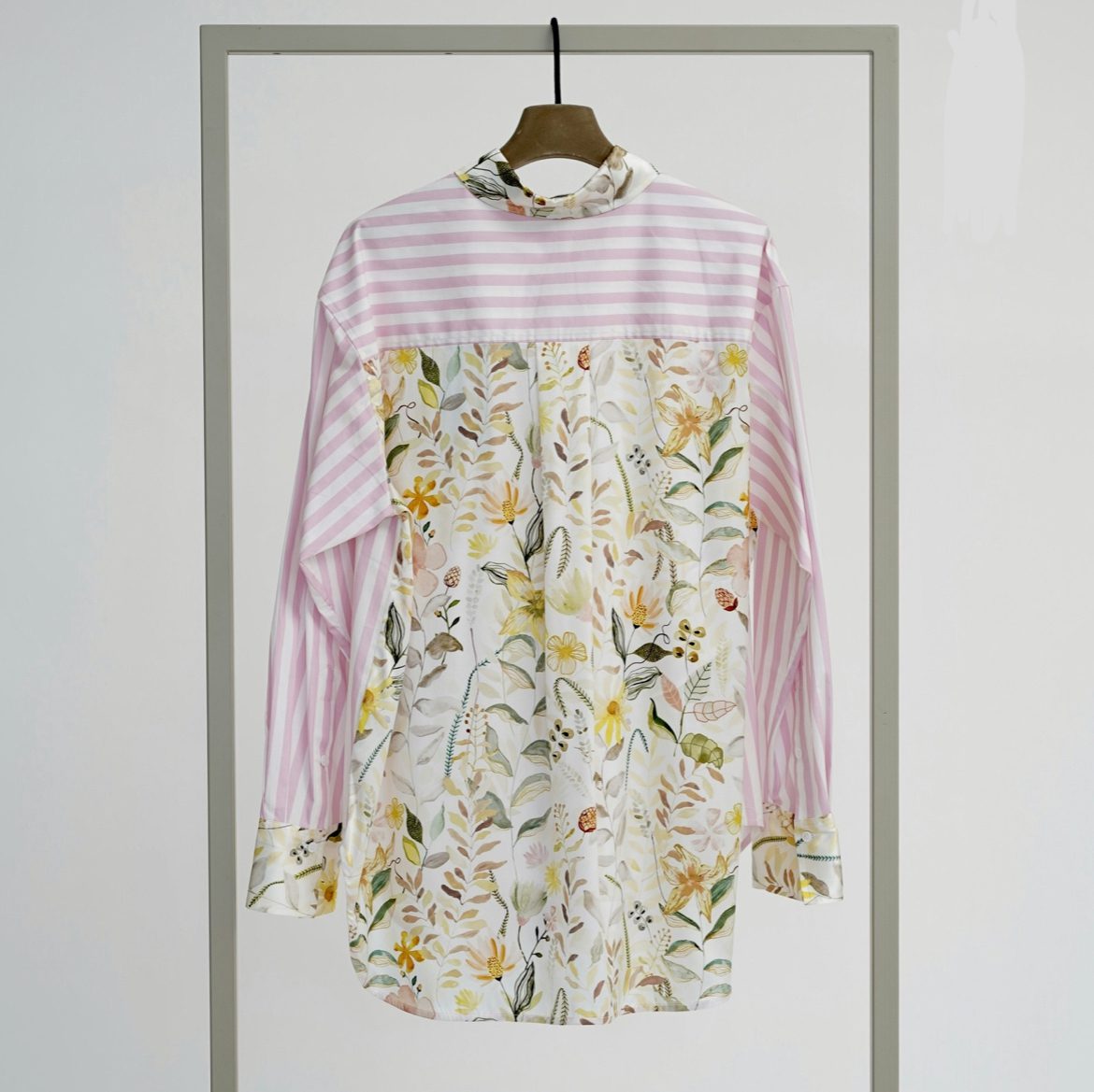 Shop Herzen's Angelegenheit Silk Cotton Collared Shirt - Herzen's Angelegenheit