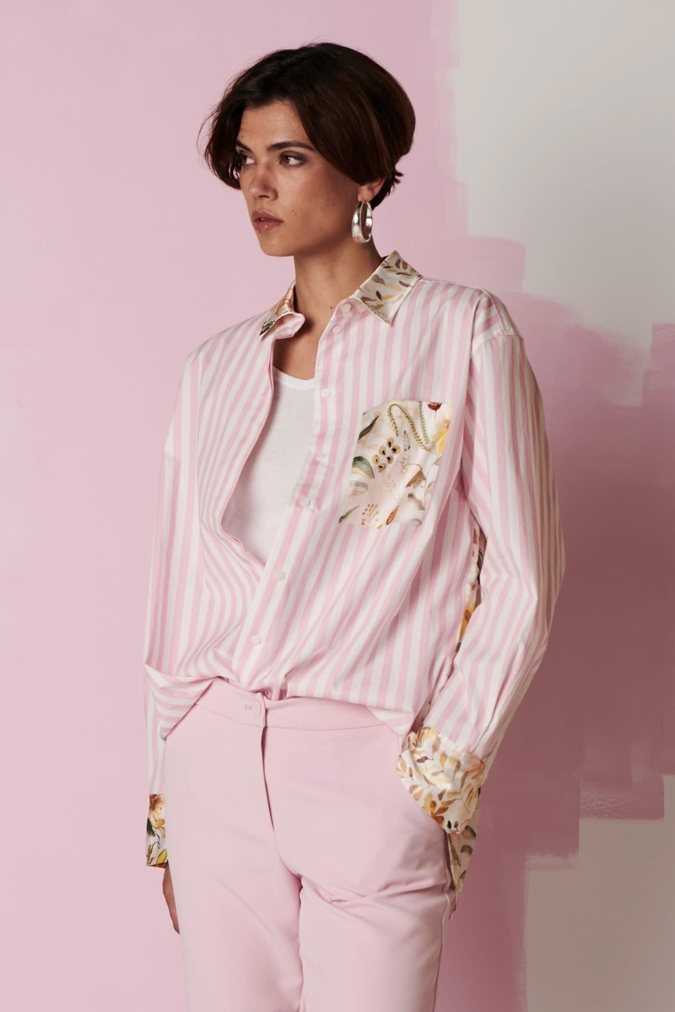 Shop Herzen's Angelegenheit Silk Cotton Collared Shirt - Herzen's Angelegenheit
