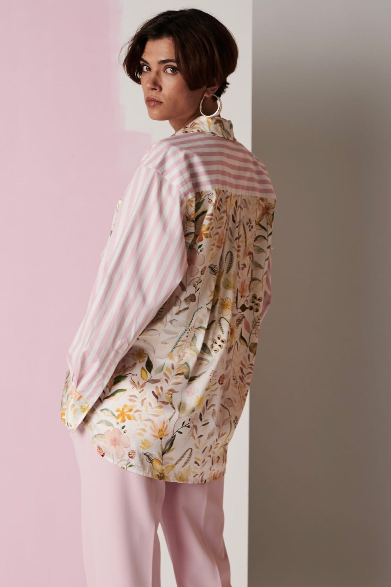 Shop Herzen's Angelegenheit Silk Cotton Collared Shirt - Herzen's Angelegenheit