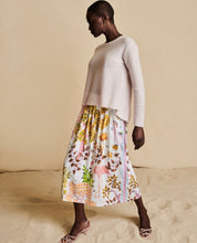 Shop Herzens Pastel Multi Silk Midi Skirt - Herzens