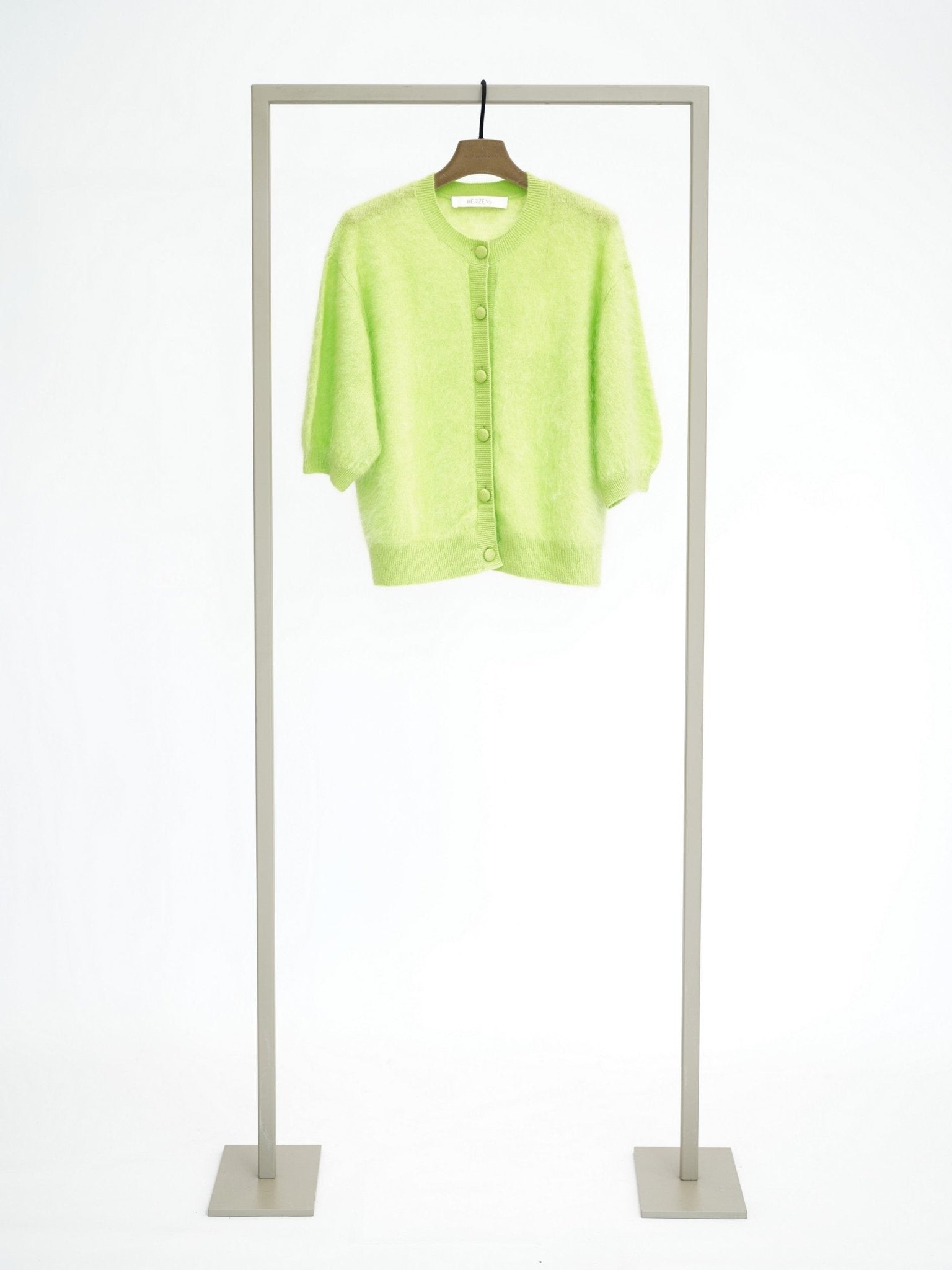 Shop Herzens Short Sleeve Wool Cashmere Cardigan - Herzens