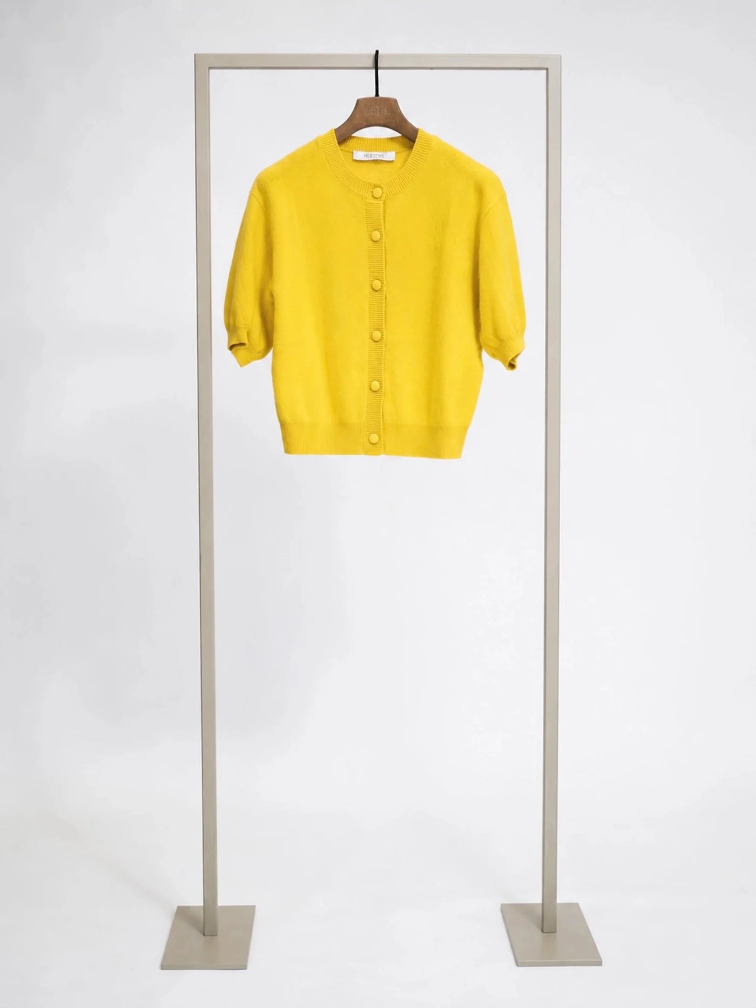 Shop Herzens Short Sleeve Wool Cashmere Cardigan - Herzens